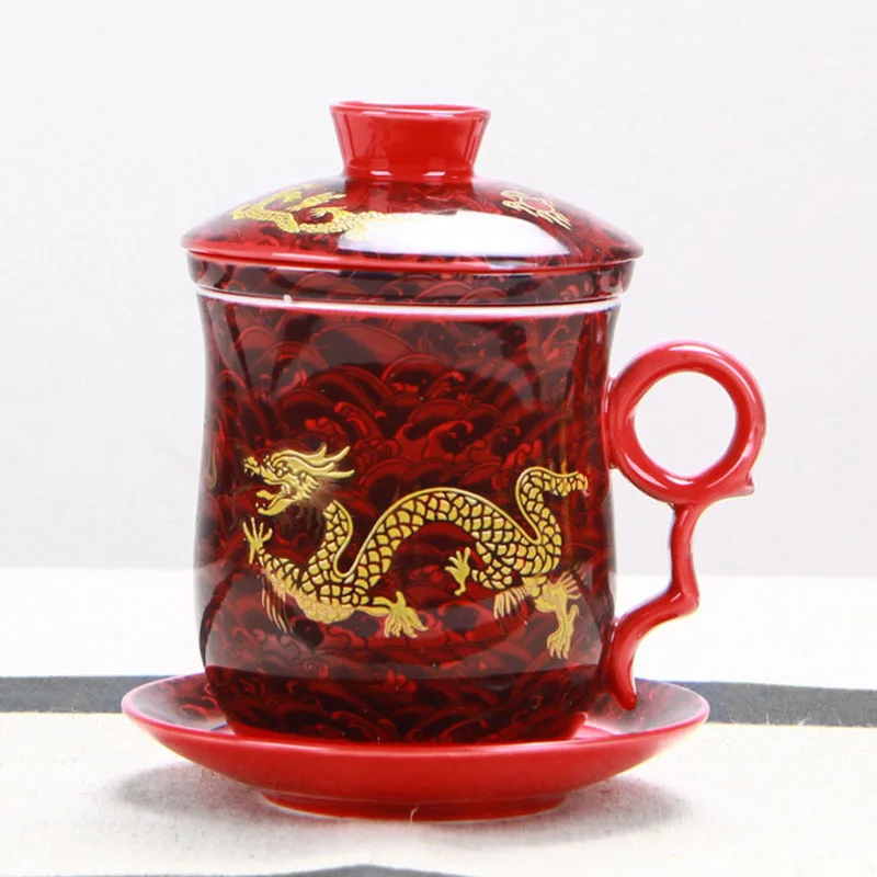 Четыре набора керамических фильтрованных чашек для чая чайных и питья Декор дома