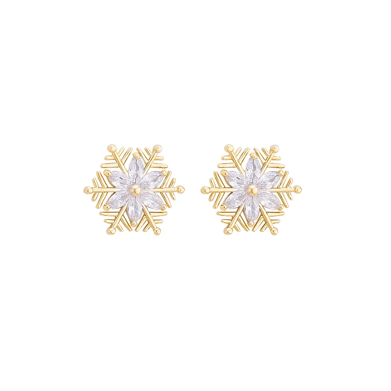 

2021 new exquisite luxury zircon snowflake women's Earrings sexy jewelry Christmas gift for girl's unusual Earrings Accessories