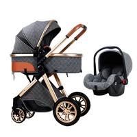 2021 new baby stroller 3 in 1 high landscape stroller reclining baby carriage foldable stroller baby bassinet puchair newborn