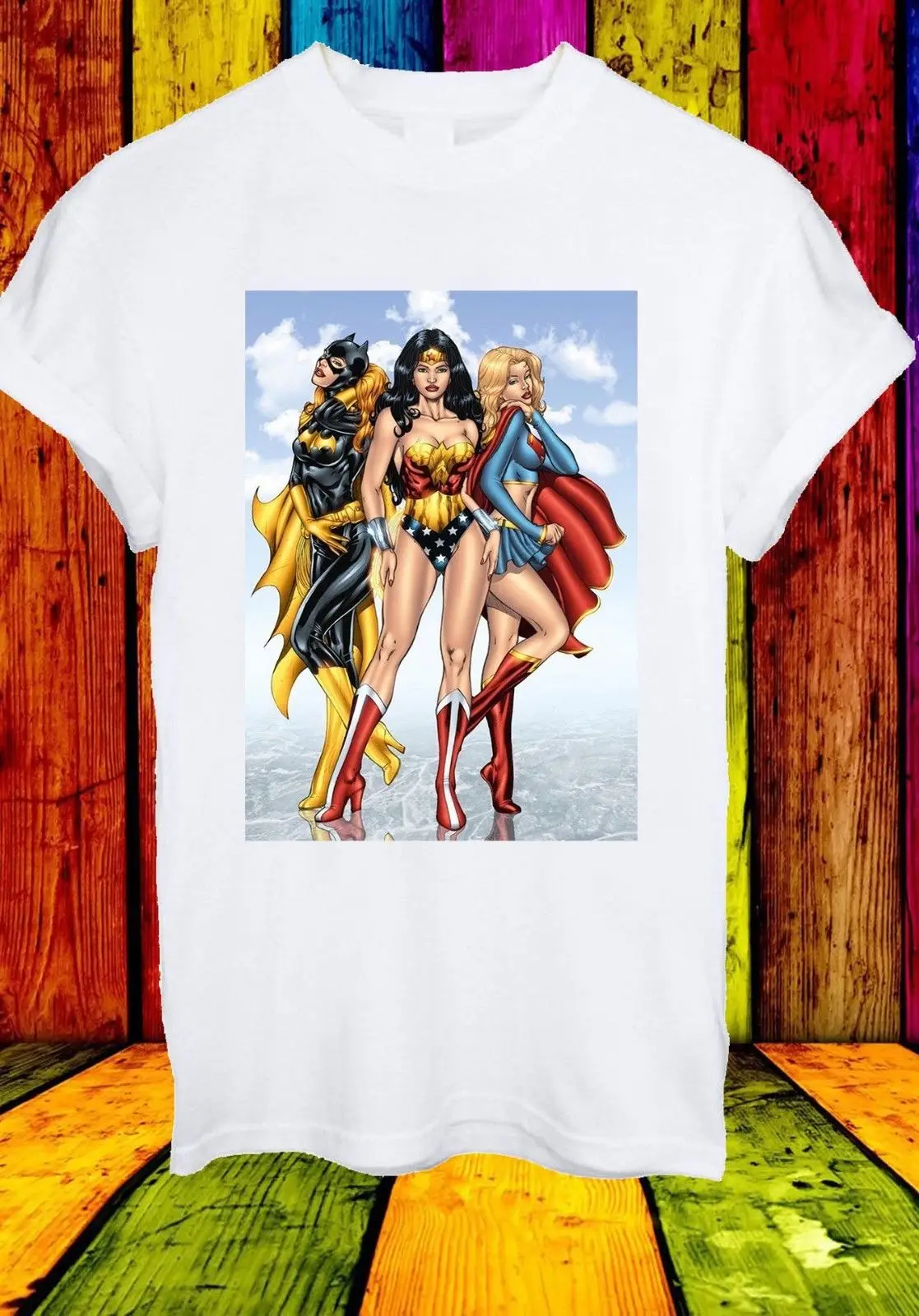 Wonder Woman Batwoman Superwoman Girl LGBT Мужская и женская футболка унисекс 898 Повседневная