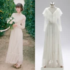 Кружевное свадебное платье в викторианском стиле, с длинным рукавом, свадебное платье длиной ниже колена, реальная фотография, заводская цена, изготовление на заказ