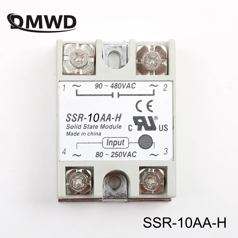 DMWD твердотельные реле SSR 10AA H 10A фактически 80 250V AC до 90 480V твердотельный регулятор