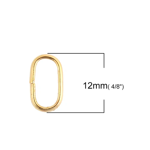 20 шт Нержавеющая сталь открытые кольца прыжок выводы Овальный круг цвет золотой