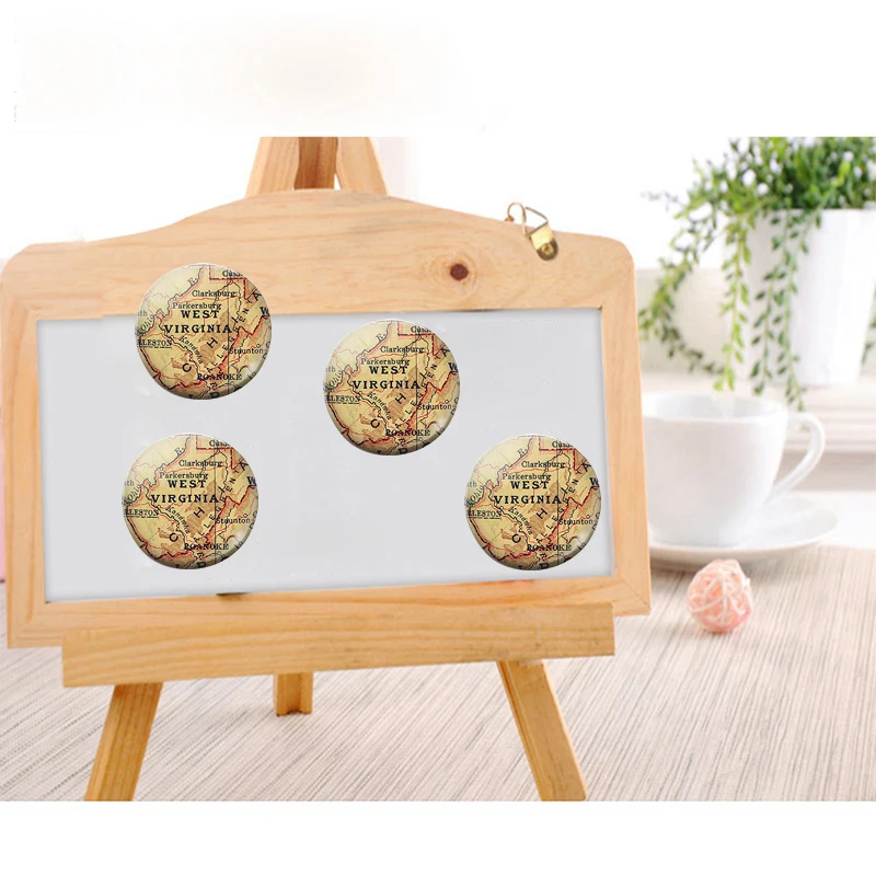 Карта штата Западная Вирджиния 30 мм магнит на холодильник горные аллегении