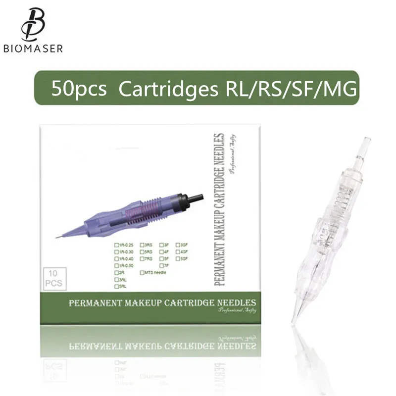 

Biomaser 50Pcs Screw Cartridges Needles Permanent Makeup Machine Professional Needles for Specify Machine 1R,2R,3RL,5RL 3RS