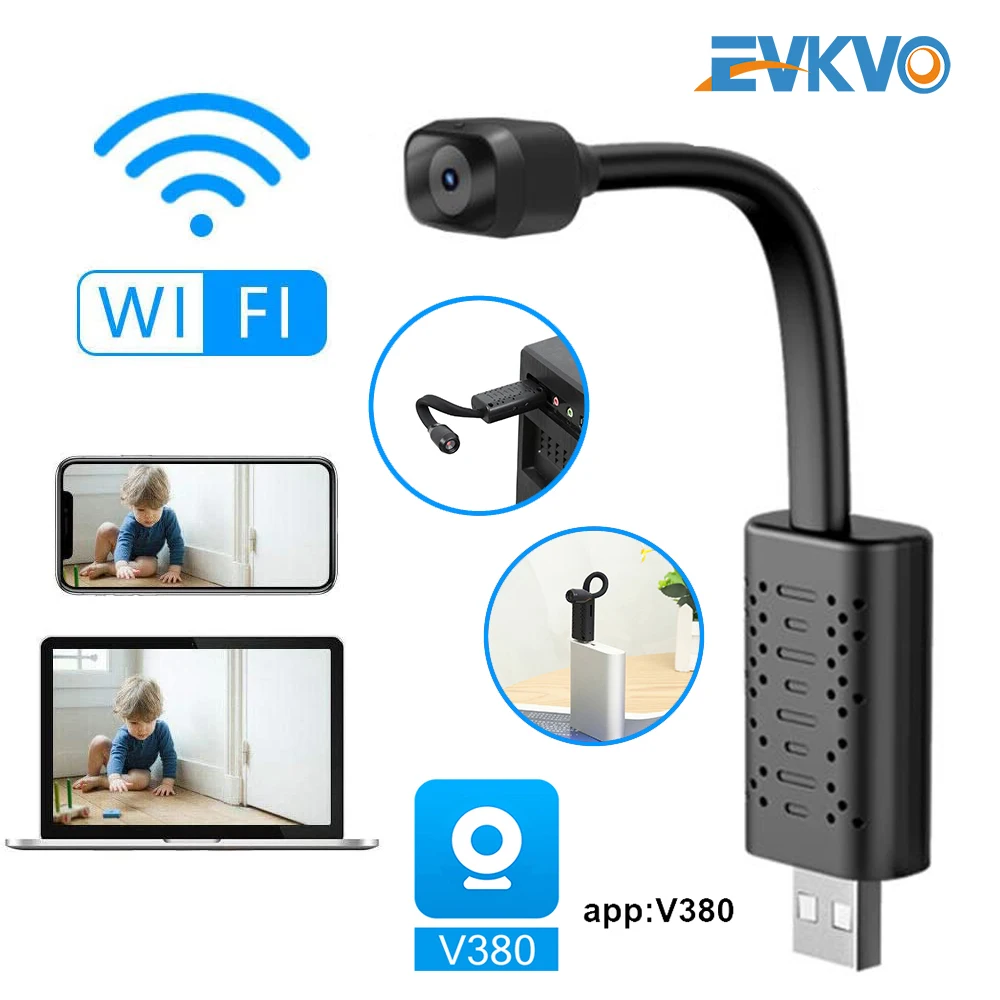 Câmeras de Vigilância com Wifi Armazenamento em Nuvem Mini Câmera Completo hd 1080p P2p Cctv sd Cartão Inteligente ai Detecção Humana V380 App ip Usb