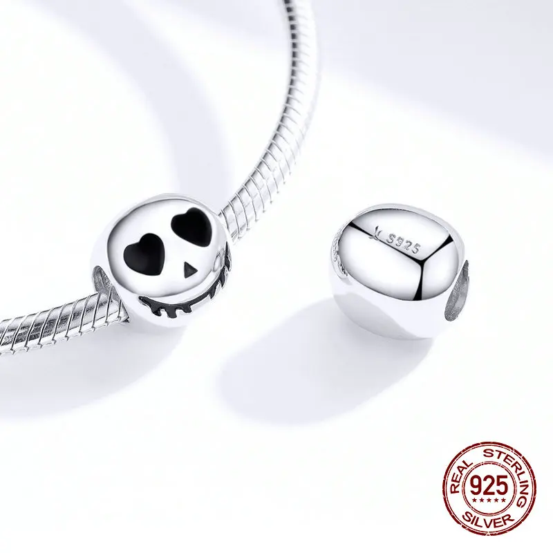 Womak fit браслет Pandora Ожерелье Подвеска 925 стерлинговые серебряные бусины, подвеска с черепом ювелирные изделия изготовление подарок на Хэллоуин