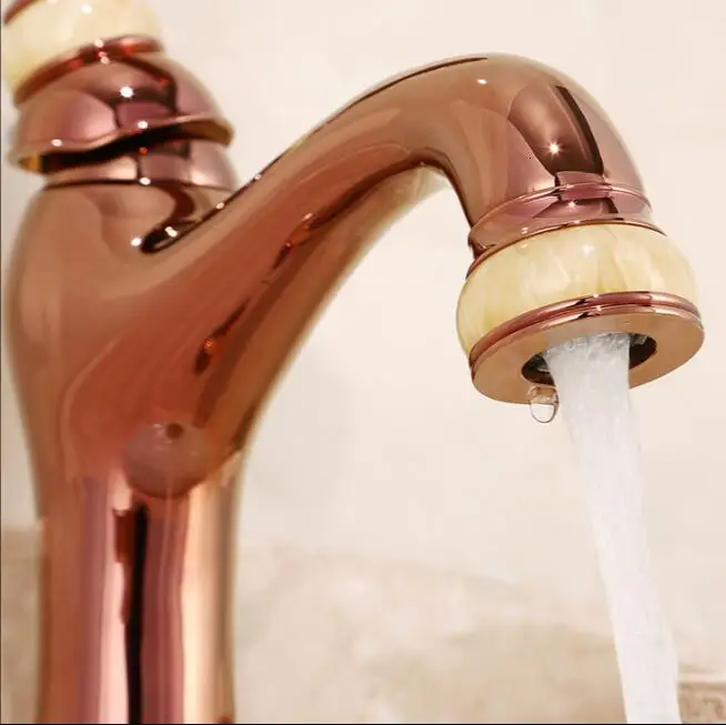 Новые нефритовые и латунные смесители розовые Смесители для ванны роскошные на