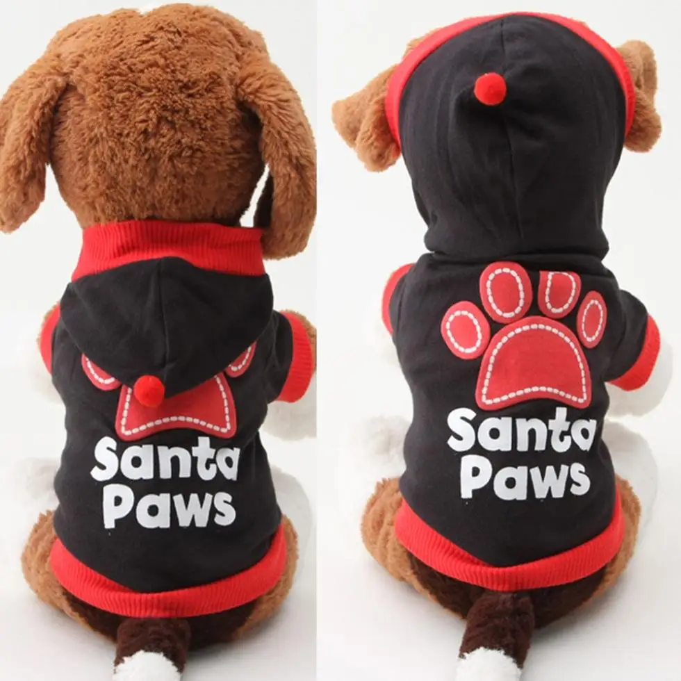 2020 новейшая Милая одежда с принтом лап для собак и кошек удобная толстовка