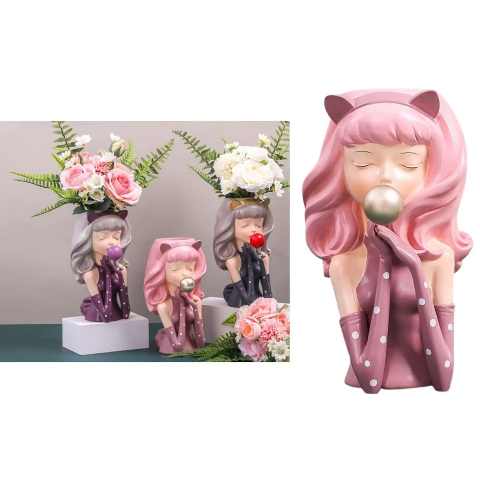 

Girl's Head Elegant Succulent Planter Pot Garden Flower Pot Garden Container