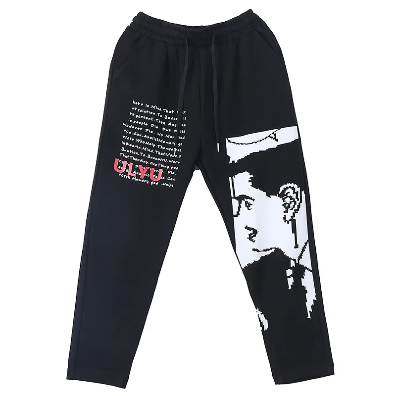 

2021 INS Street Trendy Harem Pants Full Length Plus Size Fashion Girls Letter Print Head Portrait Casual Trousers Women Mujer