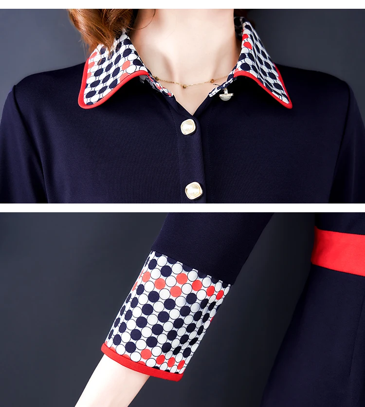 Демисезонный Офисные женские туфли спецодежды платье Для женщин длинный рукав