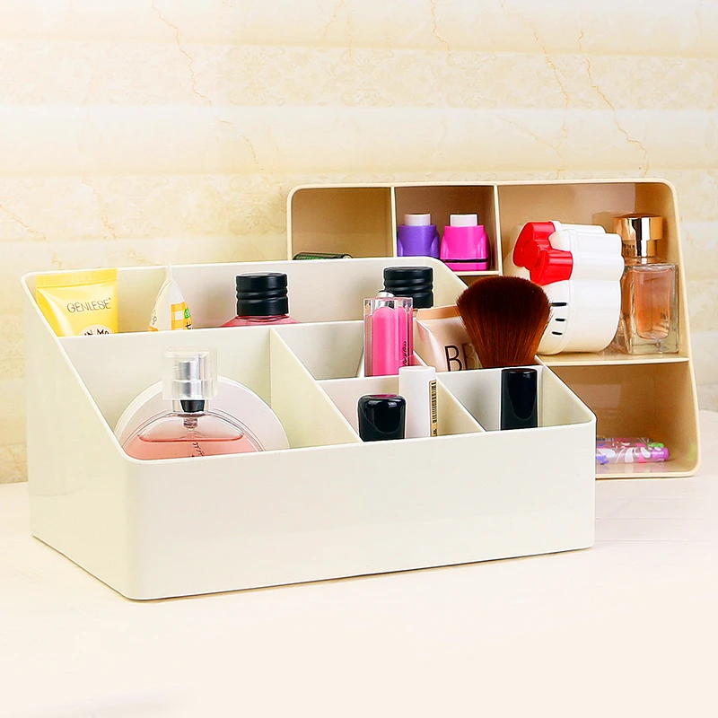 

2021 New Desktop Organizer Storage Box Fresh Simple Natural Texture Portable Cosmetics Pink Desk Organizer Kawaii Storage