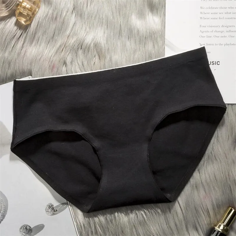 M-xxl женские сексуальные трусики модные удобные бесшовные трусы женские и женские пикантное хлопковое нижнее белье Большие размеры - Цвет: Черный