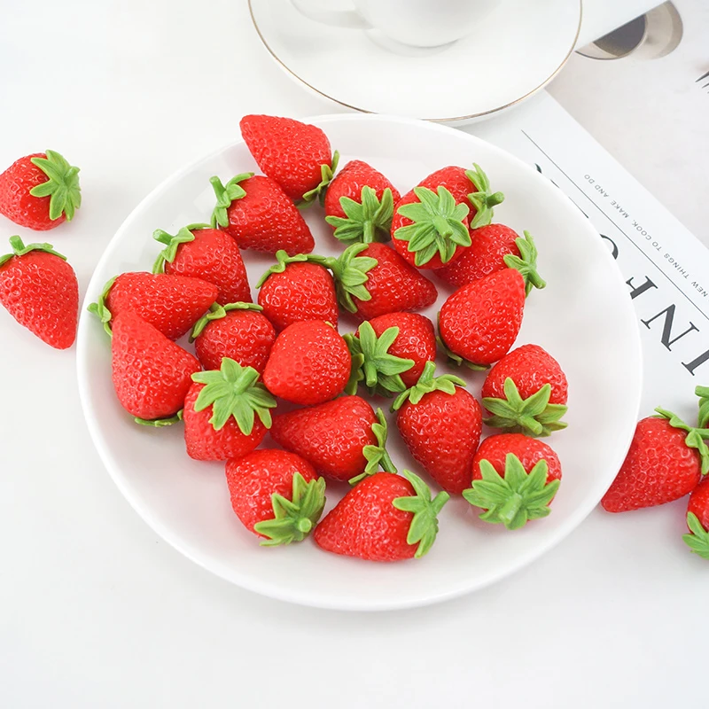 Artificial fruit Fake Simulation Strawberry Model Plastic Photography Props Room Decoration | Дом и сад