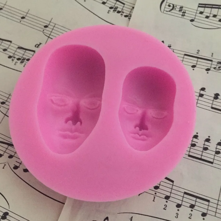Fondant Cake Molds Diy Wax Sculpture Anime Doll Face Mould Liquid Silica Gel Mold for Plaster