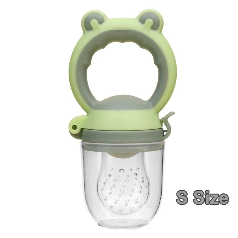 Green S size 1 шт. Детские фрукты NibblerFeeder жевательный сок пустышки Игрушка Силиконовый Ниблер игрушка сок и овощи кормушка 3 размера для 3-20 месяцев - Цвет: Green S size