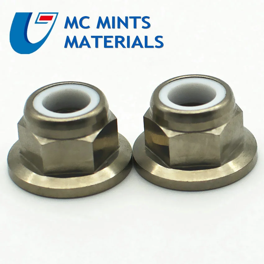 Титановые винтовые гайки фланцевая нейлоновая блокировочная гайка M5 M6 M8 M10 m12