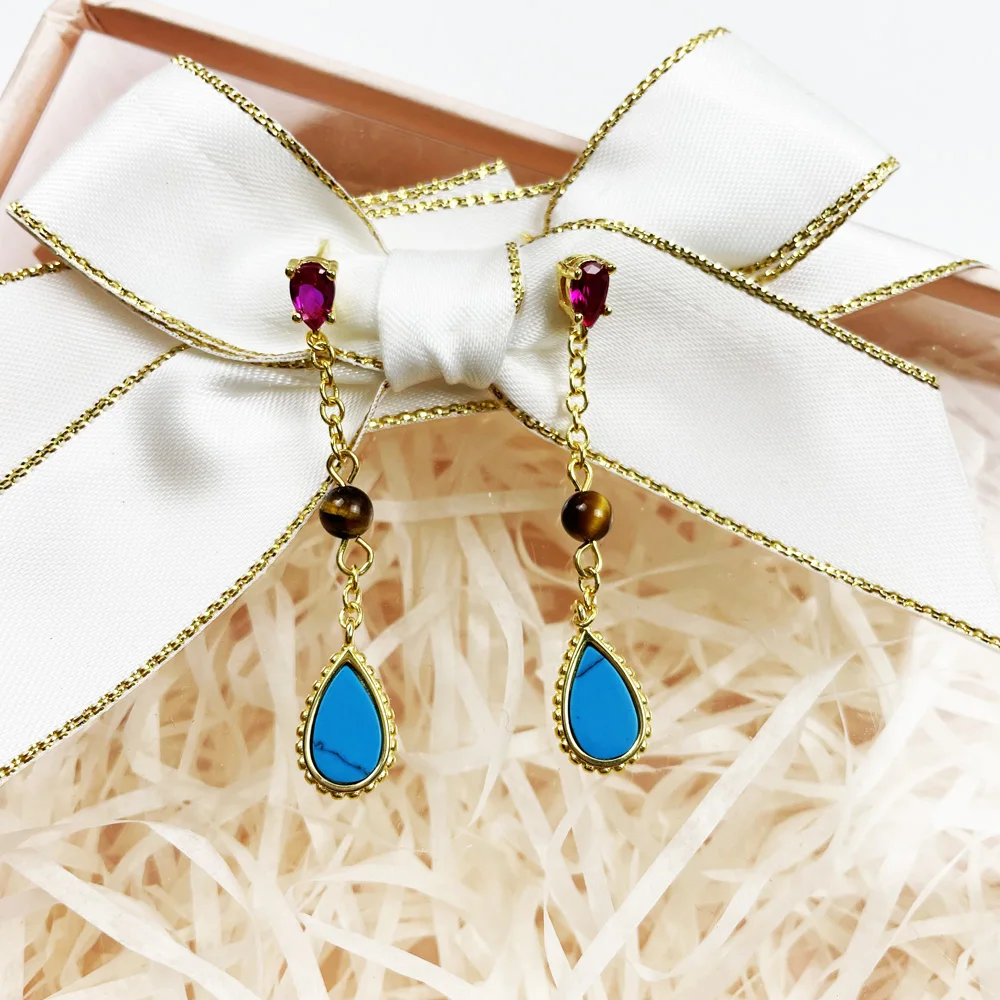

Earrings Riviera Colors 925 Sterling Silver With Gold 2021 Brand New Fine Women Jewelry Lightness Eur0pe Style Eardrop Bijoux