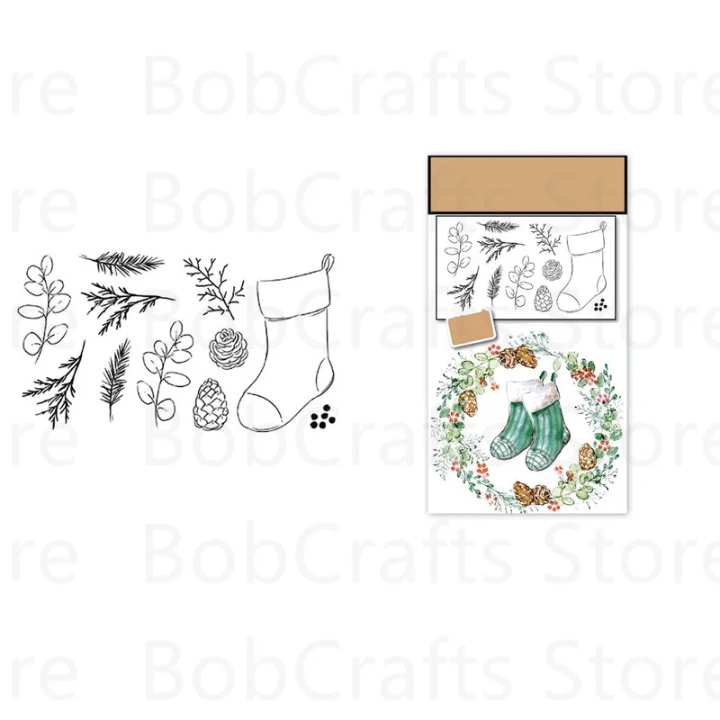 

Christmas Socks Pattern Clear Stamps Set For Scrapbooking Decoration Diy Craft Embossing Stencils New Arrived No Cutting Dies