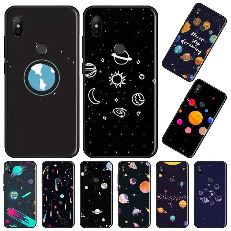 

Cartoon space planet universe Phone Case For Xiaomi Redmi note 4 4X 8T 9 9s 10 K20 K30 cc9 9t pro lite max