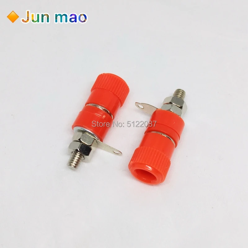 10PCS Terminal Blocks JS-910B JS-919 4mm Amplifier Connector Binding Post Banana Plug Jack Mount 5 Color Each 2Pcs Red | Обустройство