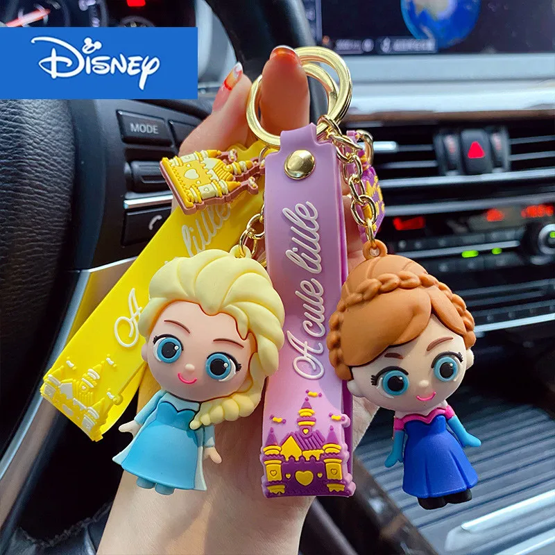 

Disney Snow White Keychain Cute Frozen Alice Mermaid Doll Epoxy Keyring Children's Toy Gift Couple Bag Decoration Car Key Chain