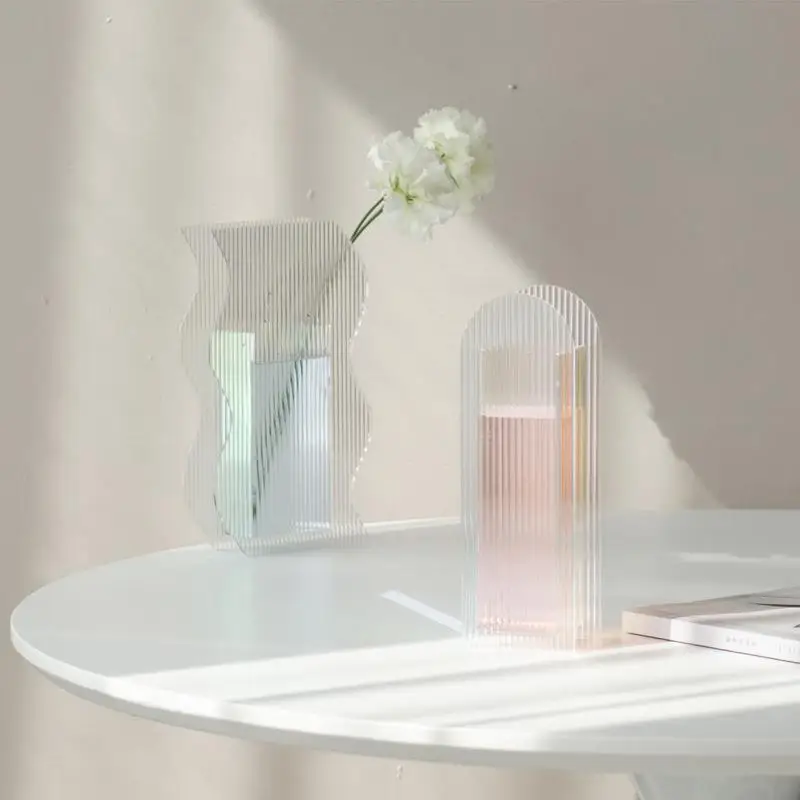 

Flower Vase Aesthetic Transparant Plastic Creative Vase Living Room Home Decoration Jarrones Decorativos Minimalist Decor DL60HP