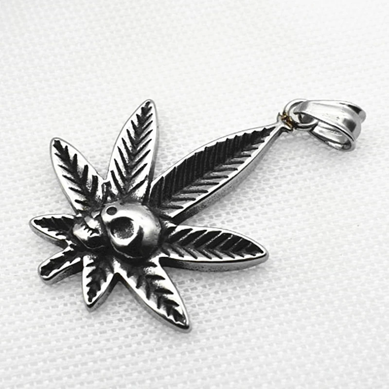 

[316L Stainless Steel] Retro Hip-hop Fashion Five-star Ghost Head Pendant Necklace Men's and Women's Necklace Jewelry Gifts