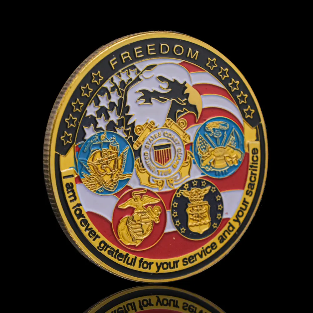 Золотая медаль США армия флот Usmc Usaf Uscg военные Медали монеты сувениры подарок