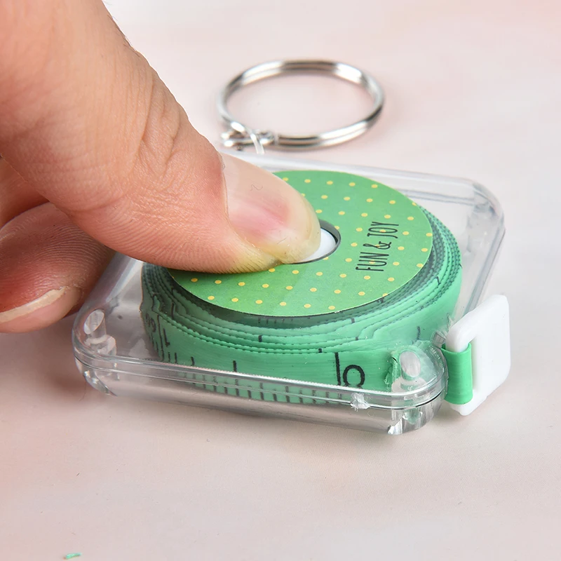 

150CM 60inch Portable Retractable Mini Centimeter Inch Measuring Ruler Tape Round Shape Plastic Sewing Tailor