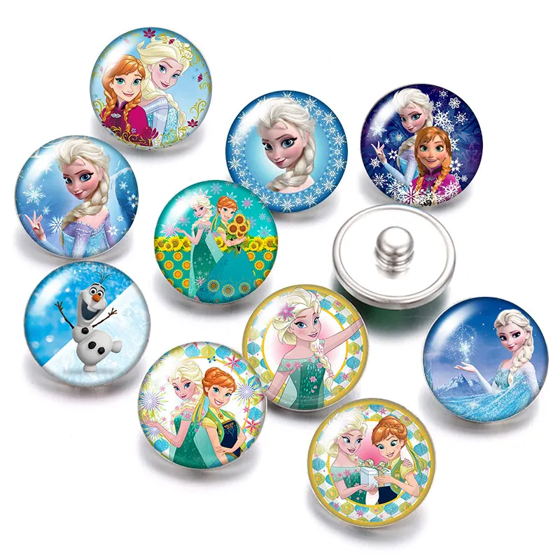 Disney зимняя одежда в стиле принцесс Эльзы и Анны 10 шт. круглый фото стекло кабошон