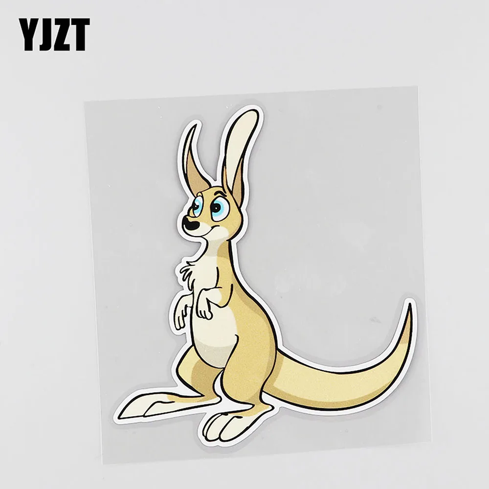 

YJZT 13,3 см * 14,6 см, пластмассовая наклейка на машину с мультяшными животными-кенгуру 12A-0020