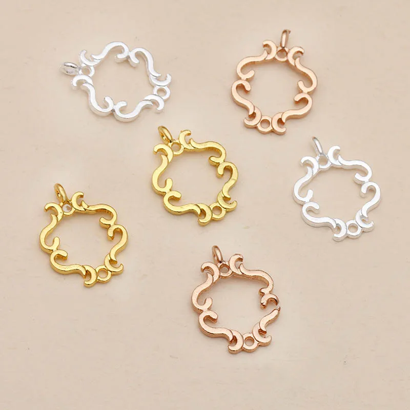 100pcs Zinc Alloy Metal Casted Hollow Vine Flower Pendant Connectors Charms Bracelet Earrings Making DIY Jewelry Accessories | Украшения и