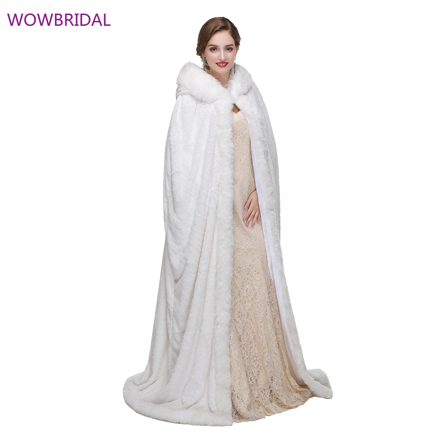 

Накидка WOWBRIDAL из искусственного меха, зимняя, теплая