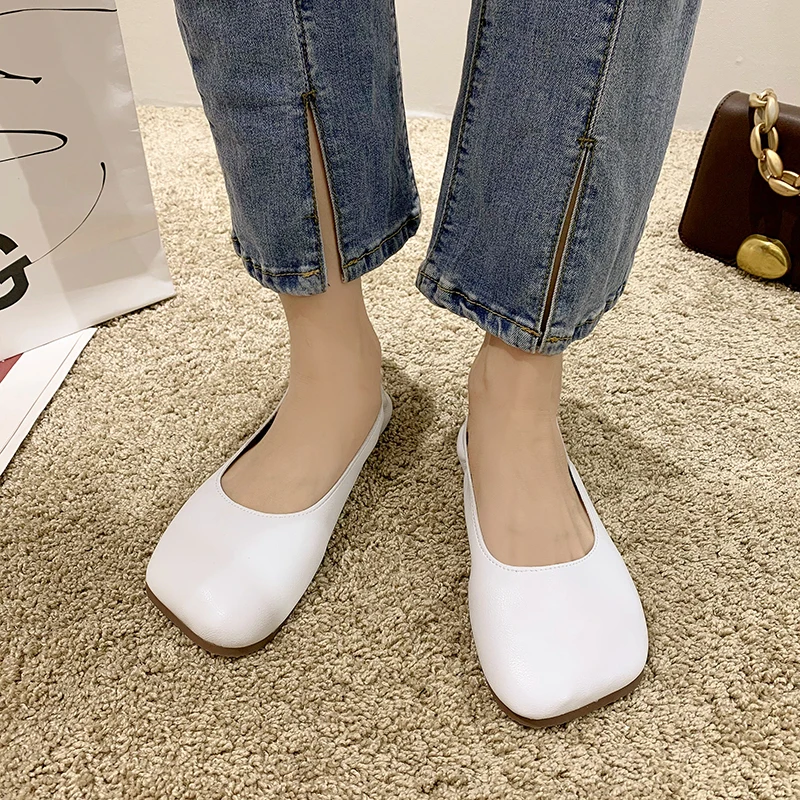 

Shoes Woman 2021 All-Match Slip-on Soft Square Toe Female Footwear Casual Sneaker Modis Shallow Mouth New Slip On Dress Summer B