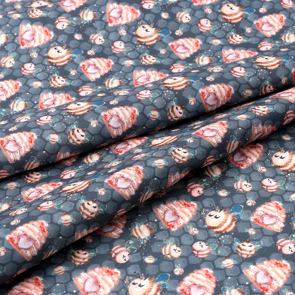 

JOJO BOWS 45*145cm 1pc Polyester Cotton Fabric Cute Koala Bee Printed Sheets DIY Dress Supplies Home Textile Sewing Materials