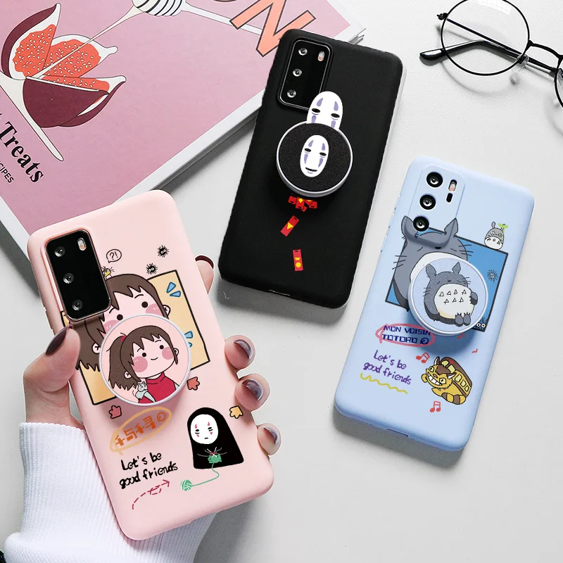 Чехол подставка Totoro для Huawei P30 P50 P40 P20 Honor Mate 20 10i 10 8X 9C 9 Lite E Pro P Smart 2021 Y9 Prime Y7 Y6