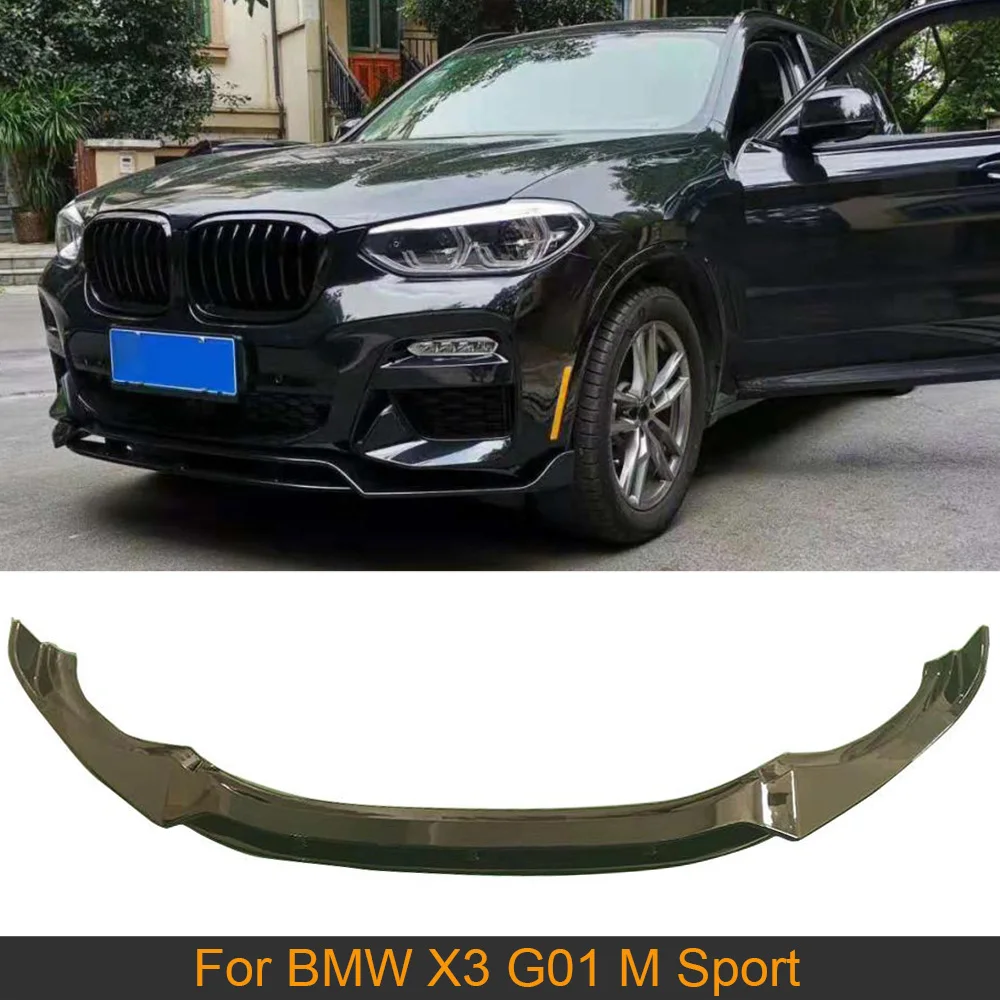 ABS глянцевый черный Передний бампер спойлер для BMW X3 G01 M Sport 2018 2020 передний красный