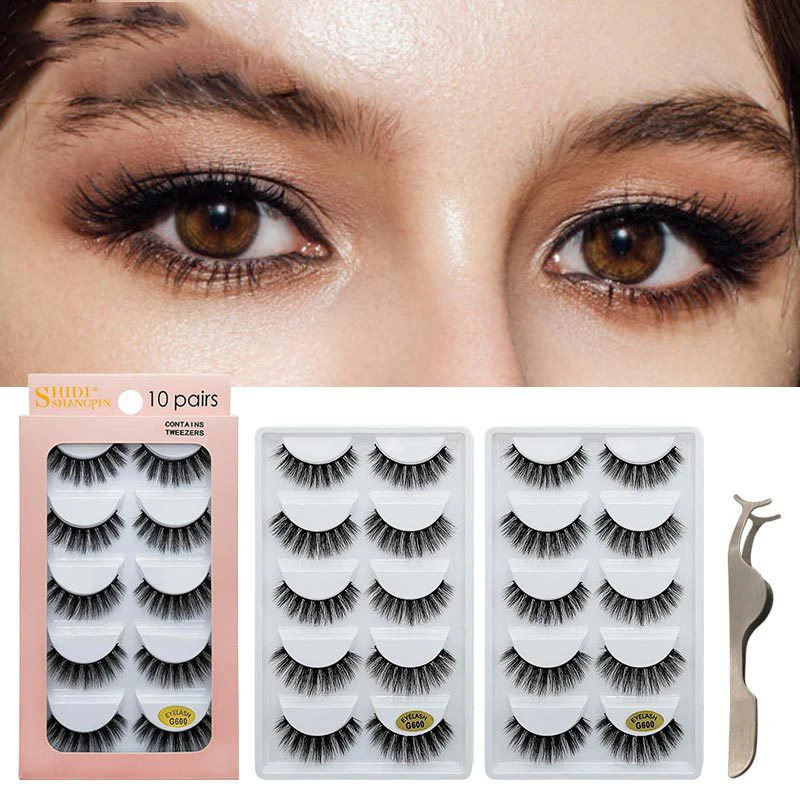 

10 pairs False Eyelashes 3D Mink Eyelashes Natural Dramatic Volume Mink Lashes Extension Mink Eyelashes Fake wholesale