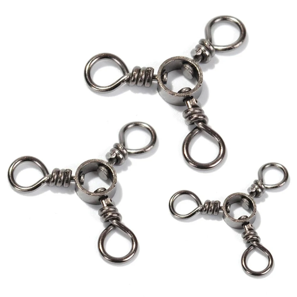

25Pcs Fishing Three-way Swivel Splitter Trigeminal Hook Carp Black Nickle Fishing Hook Accessories Tools