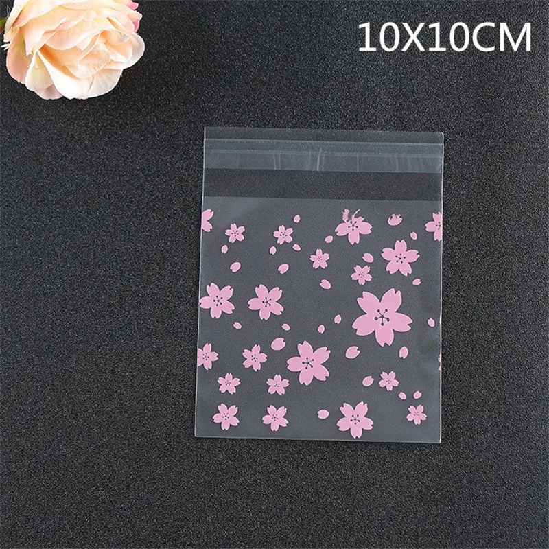 100 шт. пластиковые прозрачные матовые вишневые конфеты упаковочный пакет для