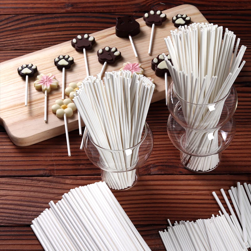 Food-Grade Paper Lollipop Sticks Cake Sticks  Chocolate Sugar Candy Lollipop Sucker sticks Pole Lollipop Sticks
