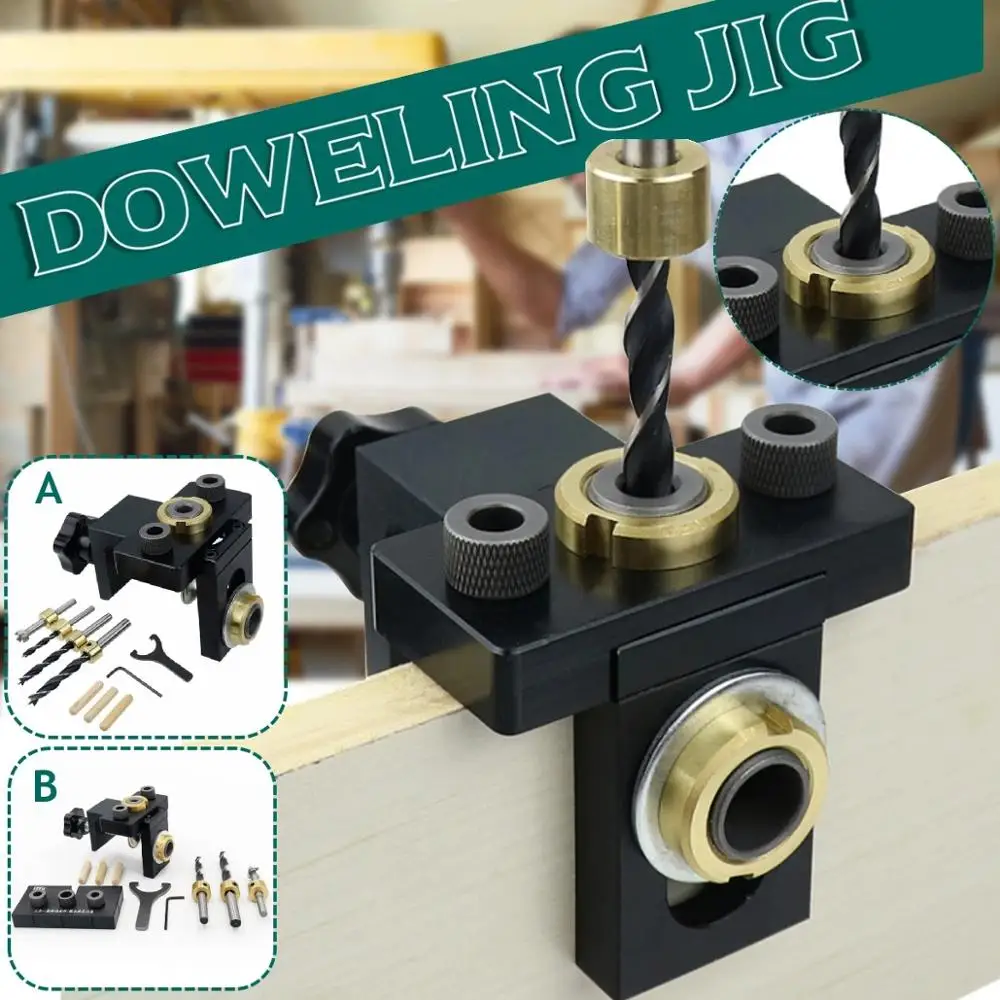 3 in 1 Adjustable Doweling Jig Woodworking Ertical Drill Guide Hole Puncher Tool