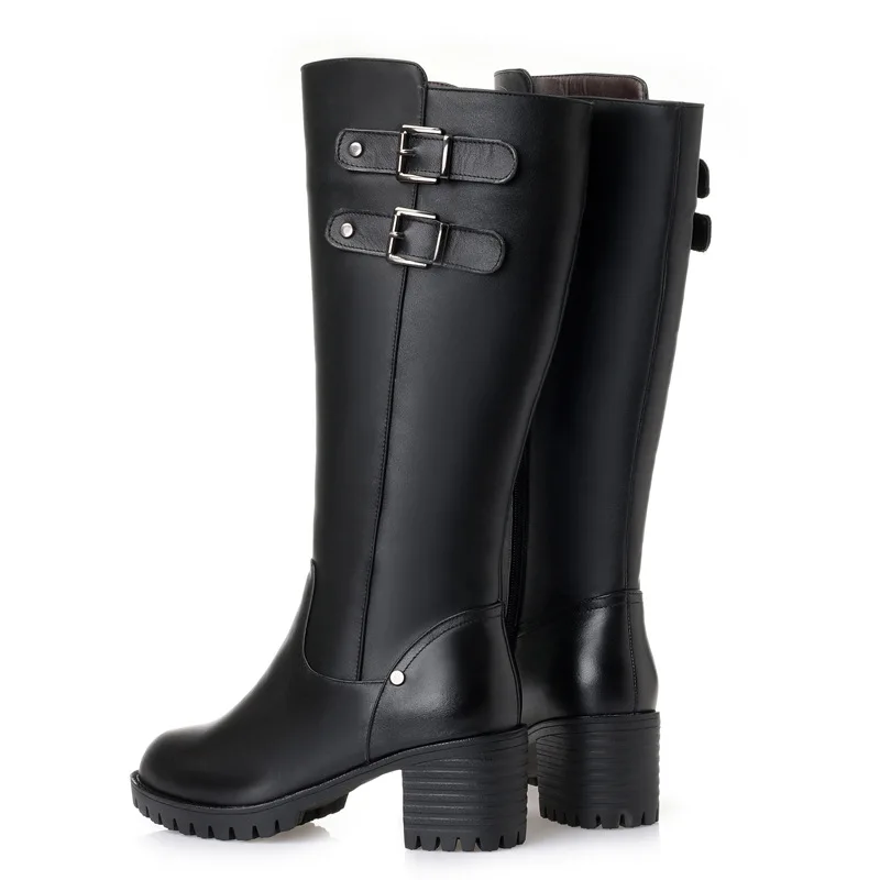 Женские зимние ботинки на меху из натуральной кожи | Обувь