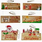 1 шт. 2022 Новогодняя деревянная дверь, подвесной знак, Рождественское украшение на елку, Рождественский Декор для дома, деревянный кулон, Рождественский подарок