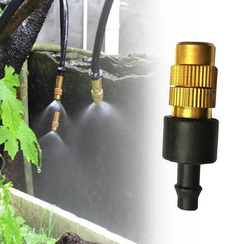 

5Pcs Copper Misting Fog Cooling Nozzles Atomizing Sprayers Hose Irrigation Sprinklers For 4/7mm Agricultural Atomizing Gard P1B5