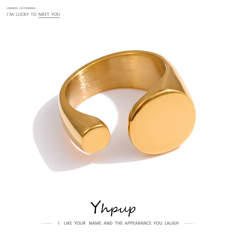 

Yhpup New Stainless Steel Geometric Ring Fashion Metal 18 K PVD Plated Golden Rope Ring Waterproof Jewelry Bijoux Femme Gift
