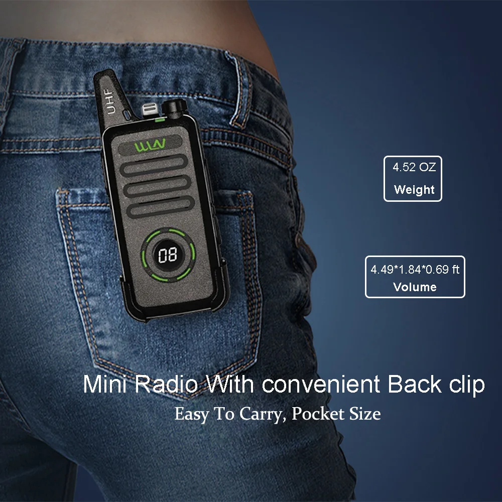 10 шт. Мини Портативный fm-приемопередатчик WLN KD-C1 plus Walkie Talkie 400-470 МГц двухсторонняя радиостанция