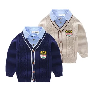 1 шт., Детский свитер с длинным рукавом и отложным воротником